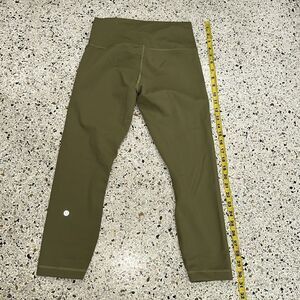 Lululemon Wunder train high rise crop 23” bronze green olive 8 leggings